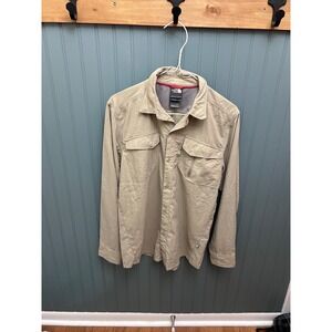The North Face Mens Button Up Long Sleeve Shirt Khaki Size S P Outdoor